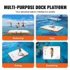 VEVOR Inflatable Floating Dock, 8 x 6FT Inflatable Dock Platform, Non-Slip Water Floating Dock Mat with Detachable Ladder & Portable Carrying Bag