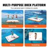 VEVOR Inflatable Floating Dock, 8 x 5FT Inflatable Dock Platform, Non-Slip Water Floating Dock Mat with Portable Carrying Bag & Detachable Ladder