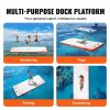 VEVOR Inflatable Floating Dock, 15 x 6FT Inflatable Dock Platform, Non-Slip Water Floating Dock Mat with Detachable Ladder & Portable Carrying Bag