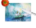 NEW Fishing On The Bayou Glass Cutting Board Decorative Tempered Glass Kitchen Cutting and Serving Board Large Size Chopping Board