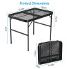 35.62x23.42x25.9in Foldable Camping Table Collapsible Picnic Aluminum Alloy Grill Stand 88LBS Max Load Height Adjustable BBQ Table