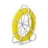 VEVOR Fish Tape Fiberglass, 492 ft, 5/16 in, Duct Rodder Fishtape Wire Puller, Cable Running Rod with Steel Reel Stand, 3 Pulling Heads