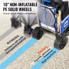 VEVOR Beach Dolly with Big Wheels for Sand, 15.4" x 15.7" Cargo Deck, w/ 10" PE Solid Wheels, 69LBS Loading Capacity Folding Sand Cart