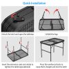 35.62x23.42x25.9in Foldable Camping Table Collapsible Picnic Aluminum Alloy Grill Stand 88LBS Max Load Height Adjustable BBQ Table