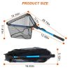 Foldable Fishing Net With Aluminum Alloy Rod EVA Handle Durable 5MM Hexagonal Nano Coating Nylon Mesh Collapsible Landing Net Safe Fish Catching or Re