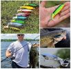 RTGSE 10Pcs Fishing Lure for Bass Whopper Topwater Fishing Lures with Floating Rotating Tail Barb Treble Hooks in Saltwater Freshwater Plopping Lures