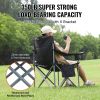 VEVOR Camping Folding Chair for Adults, Portable Heavy Duty Outdoor Quad Lumbar Back Padded Arm Chairs with Side Pockets