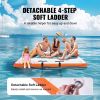 VEVOR Inflatable Floating Dock, 8 x 5FT Inflatable Dock Platform, Non-Slip Water Floating Dock Mat with Portable Carrying Bag & Detachable Ladder