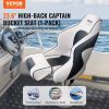 VEVOR Captain Bucket Seat Boat Seat, Flip Up Boat Seat, with Thickened Sponge Padding, Flip-up Bolster Boat Captain Chair for Fishing Boat