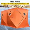 VEVOR 8 Person Ice Fishing Shelter, Pop-Up Portable Insulated Ice Fishing Tent, Waterproof Oxford Fabric Orange