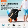 VEVOR Beach Dolly with Big Wheels for Sand, 29.9" x 15.4" Cargo Deck, w/ 12" Foam Wheels