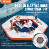 VEVOR Inflatable Floating Dock, √∏8.5FT Inflatable Dock Platform with √∏5FT Trampoline Mesh Pool