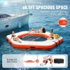 VEVOR Inflatable Floating Dock, √∏8.5FT Inflatable Dock Platform with √∏5FT Trampoline Mesh Pool