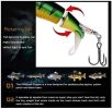 RTGSE 10Pcs Fishing Lure for Bass Whopper Topwater Fishing Lures with Floating Rotating Tail Barb Treble Hooks in Saltwater Freshwater Plopping Lures