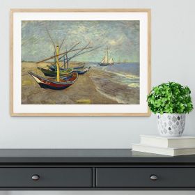 Fishing boats at Sainte Marie Framed Print (Color: Natural, size: 12" x 8" / 30cm x 20cm (approx))