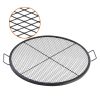 VEVOR X-Marks Fire Pit Grill Grate, Round Cooking Grate, Heavy Duty Steel Campfire BBQ Grill Grid with Handle and Support X Wire