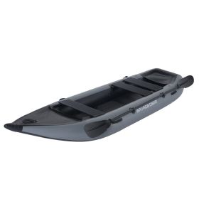 inflatable fishing kayak US warehouse freeshipping cheap PVC inflatable fishing kayak inflatable 2 or 3 persons pedal canoekayak kayak pesca con pedal (Color: Grey)