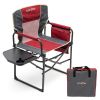 Camping Directors Chair, Heavy Duty,Oversized Portable Folding Chair with Side Table, Pocket for Beach, Fishing,Trip,Picnic,Lawn