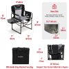 Camping Directors Chair, Heavy Duty,Oversized Portable Folding Chair with Side Table, Pocket for Beach, Fishing,Trip,Picnic,Lawn