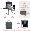 Camping Directors Chair, Heavy Duty,Oversized Portable Folding Chair with Side Table, Pocket for Beach, Fishing,Trip,Picnic,Lawn